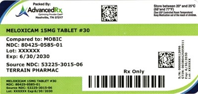 Meloxicam 15mg #30 (Meloxicam 15mg 80425 0585 01)